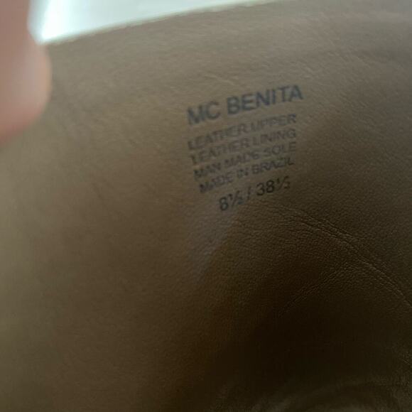 Mercedes Castillo Benita Snakeskin Square Toe Leather Sandal Slides Womens 8.5 - Picture 3 of 4